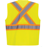 Veste de s&eacute;curit&eacute; &agrave; bandes contrastantes, Jaune lime haute visibilit&eacute;, Petit, Polyester Distribution Jean Lapalme