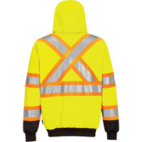 Chandail de s&eacute;curit&eacute; &agrave; capuchon avec bandes contrastantes, Petit, Noir/Jaune lime haute visibilit&eacute; Distribution Jean Lapalme