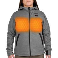Chandail &agrave; capuchon chauffant M12 avec pile, Femmes, Moyen, Gris, Poly-coton Distribution Jean Lapalme