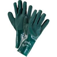 Double Dipped Green Gloves, 12" L, PVC, Cotton Jersey Inner Lining, 70-mil Distribution Jean Lapalme