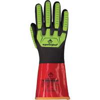 Gants r&eacute;sistants aux produits chimiques haute visibilit&eacute; Chemstop S15KGVNVB, Taille 7, 12" lo, PVC, Doublure en Polyester Distribution Jean Lapalme