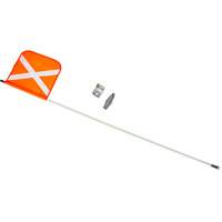 Tige de s&eacute;curit&eacute; robuste, Fixation Filet&eacute;, Hauteur 5', Orange avec X r&eacute;fl&eacute;chissant Distribution Jean Lapalme