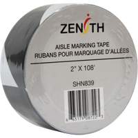 Aisle Marking Tape, 2" x 108', PVC, Black and White Distribution Jean Lapalme
