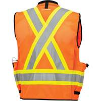 6680 Veste d'arpenteur antimicrobienne haute visibilit&eacute; avec dos en maille, Orange haute visibilit&eacute;, Petit, Polyester Distribution Jean Lapalme