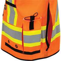 6680 Veste d'arpenteur antimicrobienne haute visibilit&eacute; avec dos en maille, Orange haute visibilit&eacute;, Petit, Polyester Distribution Jean Lapalme