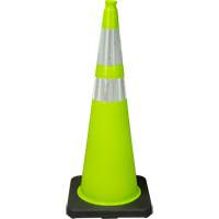 Premium Traffic Cone, 36", Lime Green, 4" & 6" Reflective Collar(s) Distribution Jean Lapalme