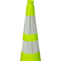 Premium Traffic Cone, 36", Lime Green, 4" & 6" Reflective Collar(s) Distribution Jean Lapalme