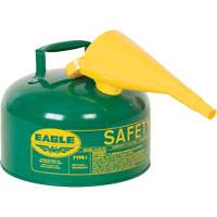 Safety Can for Combustibles with Funnel, Type I, Galvanized Steel, 2.5 US gal., Green, FM Approved/UL/ULC Listed Distribution Jean Lapalme