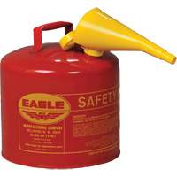 Safety Can for Flammables with Funnel, Type I, Galvanized Steel, 5 US gal., Red, FM Approved/UL/ULC Listed Distribution Jean Lapalme