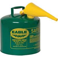 Safety Can for Combustibles with Funnel, Type I, Galvanized Steel, 5 US gal., Green, FM Approved/UL/ULC Listed Distribution Jean Lapalme