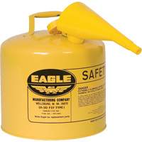 Safety Can for Diesel with Funnel, Type I, Galvanized Steel, 5 US gal., Yellow, FM Approved/UL/ULC Listed Distribution Jean Lapalme