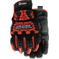 010R Extreme Red Impact Resistant Gloves, X-Small, Microfibre Palm, Hook & Loop Cuff Distribution Jean Lapalme