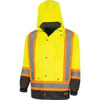 Parka de s&eacute;curit&eacute; d'hiver imperm&eacute;able 7-en-1 5057 Pioneer Yukon, Polyester, Noir/Jaune lime haute visibilit&eacute;, T-petit Distribution Jean Lapalme