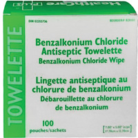 BZK Benzalkonium Chloride Towelette, Towelette, Antiseptic Distribution Jean Lapalme