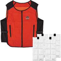 Veste de refroidissement &agrave; changement de phase l&eacute;g&egrave;re avec sachets de recharge Chill-Its 6260, Petit/Moyen, Orange Distribution Jean Lapalme