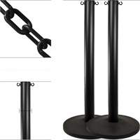 Industrial Stanchion Kit with Plastic Chain, 37" High, Black Distribution Jean Lapalme
