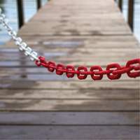 Bicolour Plastic Barrier Chain, Green/White, 2" Link, 500' Length Distribution Jean Lapalme