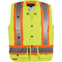 High-Visibility Surveyor's Vest, High Visibility Orange, Small, Polyester Distribution Jean Lapalme