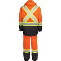 Ensemble de pluie haute visibilit&eacute; en tissu 150 deniers, Polyester, Petit, Orange haute visibilit&eacute; Distribution Jean Lapalme
