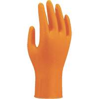 709HVO High-Visibility Disposable Gloves, 7/Small, Nitrile, 8-mil, Powder-Free, Orange Distribution Jean Lapalme
