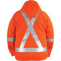 High-Visibility Wind Resistant Zip-Front Sweatshirt with DetachableHood, Men's, Small, High Visibility Orange, 27.7 cal/cm² Distribution Jean Lapalme