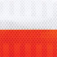 High Intensity Grade Flexible Work Zone Sheeting 382VHIP, 5" W x 150' L, Orange and White Distribution Jean Lapalme