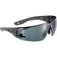 RUSH+ 2.0 M/L Safety Glasses with Black & Grey Frame, Smoke Lens, Anti-Fog/Anti-Scratch, ANSI Z87+ Distribution Jean Lapalme