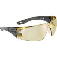 RUSH+ 2.0 M/L Safety Glasses with Black & Grey Frame, Amber Lens, Anti-Fog/Anti-Scratch, ANSI Z87+ Distribution Jean Lapalme