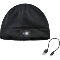 N-Ferno&reg; Winter Skull Cap with LED Rechargeable Light, Fleece Lining, One Size, Black Distribution Jean Lapalme