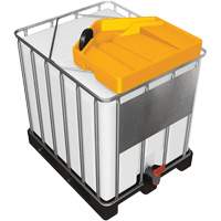 Grand entonnoir jaune en poly&eacute;thyl&egrave;ne r&eacute;sistant aux produits chimiques pour GRV, capacit&eacute; de 3,9 gal. Distribution Jean Lapalme