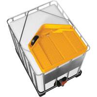 Grand entonnoir jaune en poly&eacute;thyl&egrave;ne r&eacute;sistant aux produits chimiques pour GRV, capacit&eacute; de 3,9 gal. Distribution Jean Lapalme