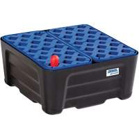 Black & Blue Spill Containment Tray with Grate, 15.8" L x 15.8" W x 7.1" H, 5.3 US gal. Spill Capacity Distribution Jean Lapalme