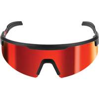Wraparound Safety Glasses, Red/Mirror Lens, Anti-Scratch, ANSI Z87+/Meets/Exceeds CSA Z94.3 Distribution Jean Lapalme