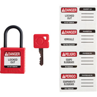Cadenas de s&eacute;curit&eacute; compact Velocity, Rouge, Cl&eacute;s identiques, Nylon, Largeur de 1-1/4" Distribution Jean Lapalme