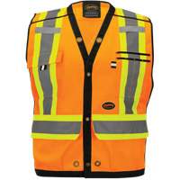 Veste d'arpenteur d&eacute;chirable en 5 points Pioneer 6750, Orange haute visibilit&eacute;, Petit, Poly-coton Distribution Jean Lapalme