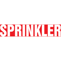 Marqueur de tuyau "Sprinkler", Autocollant, 1" h x 8" la, Blanc/rouge Distribution Jean Lapalme