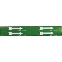 Marqueurs de tuyau avec fl&egrave;ches, Autocollant, 1-1/8" h x 7" la, Blanc/vert Distribution Jean Lapalme