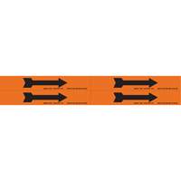 Marqueurs de tuyau avec fl&egrave;ches, Autocollant, 1-1/8" h x 7" la, Noir/orange Distribution Jean Lapalme