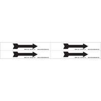 Marqueur de tuyau  Arrow, Autocollant, 1-1/8" h x 7" la, Noir sur blanc Distribution Jean Lapalme