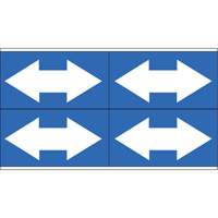 Marqueurs de tuyau avec fl&egrave;ches bidirectionnelles, Autocollant, 1-1/8" h x 7" la, Blanc/bleu Distribution Jean Lapalme
