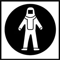 &eacute;tiquettes avec pictogramme Right to Know - Combinaison pleine protection, Vinyle, Feuille, 5/8" lo x 3/4" la Distribution Jean Lapalme