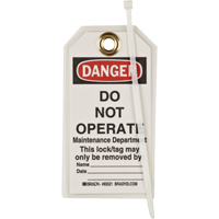 Lockout Tags, Plastic, 3" W x 5-1/2" H, English Distribution Jean Lapalme