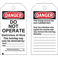 Lockout Tags, Plastic, 3" W x 5-3/4" H, English Distribution Jean Lapalme