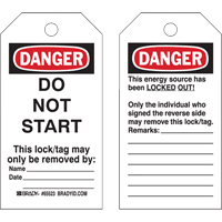 Lockout Tags, Plastic, 3" W x 5-1/2" H, English Distribution Jean Lapalme