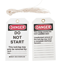 Lockout Tags, Plastic, 3" W x 5-3/4" H, English Distribution Jean Lapalme