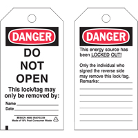 Lockout Tags, Plastic, 3" W x 5-1/2" H, English Distribution Jean Lapalme