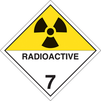 Plaque-&eacute;tiquette TMD mati&egrave;res radioactives, Carton Distribution Jean Lapalme