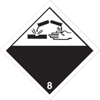 Plaque-&eacute;tiquette TMD mati&egrave;res corrisives, Carton Distribution Jean Lapalme