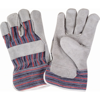 Gants d'ajusteur rugueux, Grand, Paume en Cuir de vache refendu, Doublure en Coton Distribution Jean Lapalme