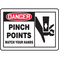 Enseigne  Pinch Points , 7" x 10", Plastique, Anglais avec pictogramme Distribution Jean Lapalme